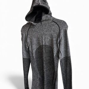 Seamless Knit Athletic Hoodie Thumbhole Performance Top